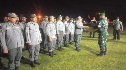 Siaga Satu, Satlinmas Wijirejo Ikuti Apel Kesiapan Upacara Tonting Yudha Wastu Pramuka Jaya